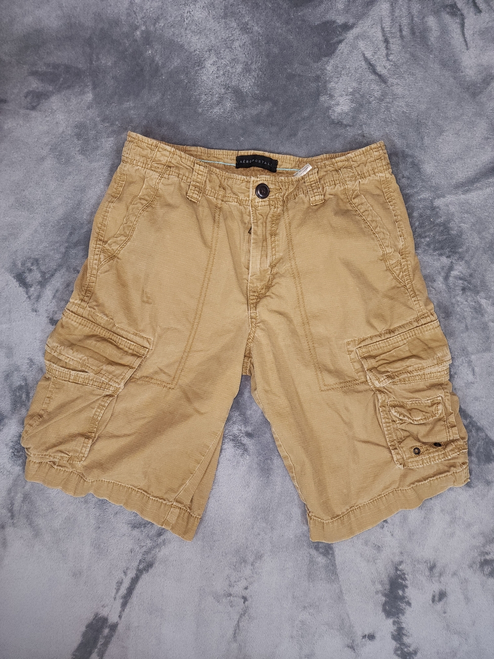 Aeropostale Men's Khaki Cargo Shorts with Utility Pockets